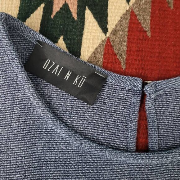 Ozai N Ku Asymmetrical Sleeveless Dress Sz S Oversized Lagenlook Minimalist - Picture 3 of 7